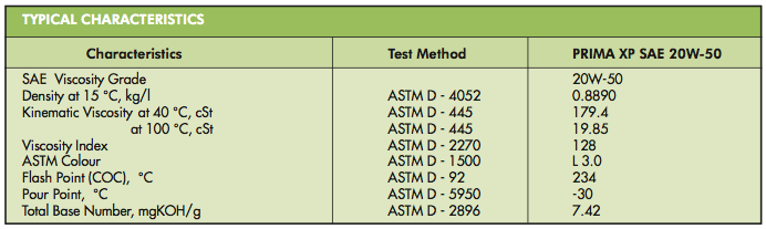 Prima XP SAE 20W-50